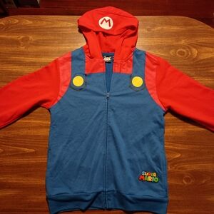 SUPER MARIO HOODIE - Kids Large // Cosplay Costume Video Game Halloween Nintendo